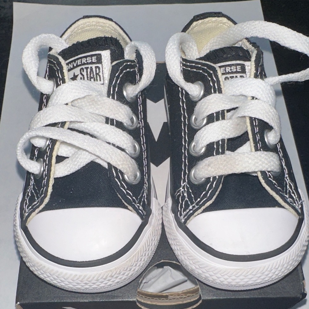 Converse Toddler Black & White Low Top Sneakers